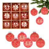 1 x Brand New Pack of 9 Christmas Baubles Decoration Set with Strings Shatterproof Christmas Tree Baubles Hanging Christmas Decorations Golden Christmas Baubles Vintage Baubles for Holiday Wedding Party Decoration Red  - RRP €20.4