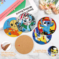 2 x Brand New NAIMOER 8 Pieces Halloween Diamond Painting Coasters with Holder, DIY Cartoon Coasters, Coffee Diamond Painting Coasters for Adults Children, Drinks Coasters, 5D Diamond Coasters - RRP €40.8