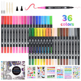 1 x Brand New Vicloon Brush Pen Lettering, 36 Pcs Dual Tip Fine Coarse Markers, Watercolor Painting Markers, Watercolor Coloring Pens for Calligraphy, Lettering, Sketching, Journaling, Drawing - RRP €14.09