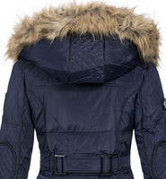 1 x Brand New Geographical Norway women s jacket winter parka Belissima XL fur hood navy L - RRP €109.9