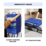 1 x RAW Customer Returns GRANNY SAYS hanging organizer with 3 compartments, suitcase organizer hanging, foldable wardrobe organizer hanging, portable travel shelf, blue hanging organizer closet, portable hanging travel organizer - RRP €24.49