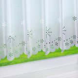 1 x RAW Customer Returns HongYa White panel curtain, short curtain, semi-transparent kitchen curtain with floral pattern, laser cut, H W 60 145 cm - RRP €19.99