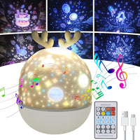 1 x RAW Customer Returns Comely Starry Sky Projector Children, 360 Rotatable 4 Light Effects 6 Projection Films Night Light with 8 Music, USB Remote Control Star Projector Lamp for Children s Room, Bedroom, Party - RRP €24.98