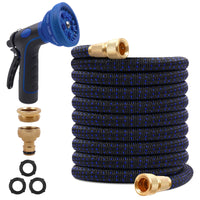 1 x RAW Customer Returns SHEMKAR Garden Hose, 22.5M 75FT, Extendable Hose, Flexible, with 10 Function Spray Nozzle, 3 4 Latex Core, Solid Brass - RRP €33.43