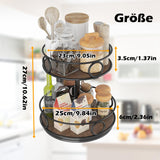 6 x Brand New COVAODQ Lazy Susans turntable organizer 1 piece, multifunctional turntable spice rack, kitchen organizer, 25 cm rotating spice rack for the kitchen brown - RRP €83.04