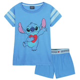 1 x RAW Customer Returns Disney Stitch Pajamas Kids Girls Short Nightwear T-Shirt and Short Pyjama Bottoms Set for Children and Teenagers Boys Girls 4-14 Years Blue Stitch, 11-12 Years  - RRP €21.99