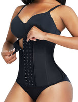 1 x RAW Customer Returns FeelinGirl Waist Trainer Women s Corset with 9 Steel Bones Corset Waist Cincher Latex Waist Cincher Underbust Shaper Body Tummy Control Corset with 3 Rows of Hooks Black 4XL - RRP €36.99