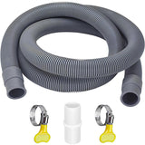 1 x RAW Customer Returns 1.5m drain hose, drain hose extension set, drain hose washing machines, with hose clamp, drain hose dishwasher, drain hose waste water hose extension - RRP €11.78