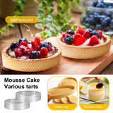 1 x RAW Customer Returns Tiamu 8 Piece Stainless Steel Cake Ring Tower Pie Cake Pan, Perforated Cake Mousse Ring, Double Rolled Muffin Fruit Cake Quiches Rings, Round Dessert Rings Crumpet Baking Pans, 10cm - RRP €20.51