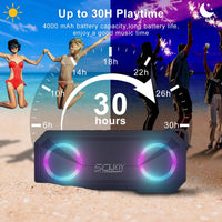 1 x RAW Customer Returns SCIJOY Powerful Bluetooth Speaker with Radio, 30 W Portable Speaker with LED Light, IPX7 Waterproof, Support TF Card USB Memory and 30 H Music Playback - RRP €35.69