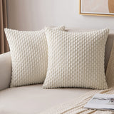 1 x RAW Customer Returns MIULEE Corduroy Cushion Cover Pillowcases Decorative Cushion Cover Modern Sofa Cushions Throw Pillows Couch Cushions Decorative Pillows Soft for Sofa Living Room Bedroom Set of 2 45 x 45 cm Cream White - RRP €16.99