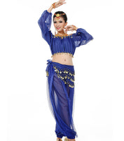 1 x RAW Customer Returns Astage Women Belly Dance Suit Costume Active Wear Waist Belt Sets Royal Blue - RRP €31.25