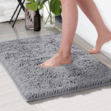 1 x RAW Customer Returns Deconovo Bath Mat Non-Slip Water Absorbent Bath Rugs Chenille Bathroom Carpet Fluffy Shower Rugs Bath Mats Shower Carpet Bathroom Mat Bath Rug, 70x120 cm, Light Grey, 1 Piece - RRP €22.45