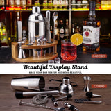 1 x RAW Customer Returns Cocktail Shaker Set with Stand, 12 Piece 750ml Professional Bartender Kit for Mixing Drinks, Gifts for Men, Dads, Women, Cocktail Lovers, Bartender Set for Home Bar Parties - RRP €35.99