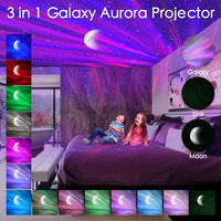 1 x RAW Customer Returns Star Projector Lamp, Aurora Starry Sky Projector for Children, LED Romantic Musical Starry Sky Lamp, with Remote Control, White Noise, Timer, Gift for Children Adults Room Decoration - RRP €30.48