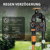 1 x RAW Customer Returns Diivoo Garden Hose Waterer, 3 Dial Rotation Watering System, for Lawn, Programmable Timer, Rain Delay Irrigation, Manual Automatic, IP54 Waterproof - RRP €14.99