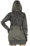 1 x RAW Customer Returns GURU SHOP Goa Festival Jacket with Tribal Print, Jacket with Wide Hood, Olive Green, Cotton, Size M 38  - RRP €32.78