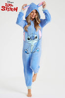 1 x RAW Customer Returns Disney Onesie Women s Stitch One-Piece Pajamas - Eeyore, Minnie, Maleficent Pajamas Onesie - Sizes from S-XXL Blue Stitch, L  - RRP €35.02