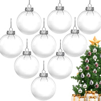 2 x RAW Customer Returns 9 Pieces Christmas tree balls clear 10 cm Clear Christmas balls round balls fillable DIY Christmas tree balls made of plastic Christmas decoration to fill as Christmas tree decorations - RRP €56.44