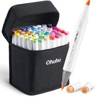 1 x RAW Customer Returns Ohuhu Marker Pens Set, Brush Marker Pen with 48 Colors Double-Sided Color Tip Chisel Brush Alcohol Marker for Comics Manga Brush Tip for Sketching Calligraphy Drawing - RRP €40.33