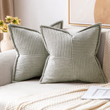 1 x RAW Customer Returns MIULEE Set of 2 Corduroy Cushion Covers Velvet Cushion Soft Throw Pillow Decorative Pillowcase Modern Cushion Cover Sofa Cushion Decorative Pillow Couch Cushion for Living Room Bedroom Light Grey 50 x 50 cm - RRP €23.49