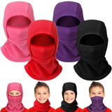 1 x RAW Customer Returns Sintege 4 Balaclavas for Children Windproof Full Face Winter Ski Masks in Warm Fleece Black, Purple, Pink, Red  - RRP €24.74