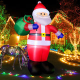 1 x RAW Customer Returns Omdekor 245cm Inflatable Santa Claus with LED Light, IP44 Waterproof Santa Snowman, Inflatable LED Lighting for Christmas Party, Christmas Decoration for Courtyard, Garden, Lawn, Home - RRP €59.0