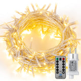 1 x RAW Customer Returns Solpex fairy lights 200 LEDs warm white 20m, power with remote control, IP44 waterproof, 8 modes dimmable for indoor and outdoor decoration, balcony, Christmas decoration, New Year s Eve, party, outdoor decoration - RRP €13.1