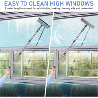 1 x RAW Customer Returns 2-in-1 window wiper, Jubor professional window cleaner with telescopic handle, telescopic window squeegee from 23 to 200 cm, glass cleaning tools for high windows indoors and outdoors - RRP €22.01