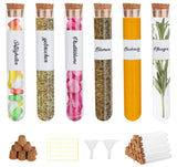 1 x RAW Customer Returns Mocraft 100 mini test tube glass test tubes with corks made of laboratory glass 16x100mm small transparent test tubes test tubes for flowers bath salt candies including 2 funnels 130 labels - RRP €22.18