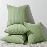 1 x RAW Customer Returns Topfinel cushion cover 50x50 sage green corduroy set of 4 striped pattern cushion covers cushion cover decorative cushion sofa cushion couch cushion decorative cushion decorative cushion cover decorative cushion  - RRP €33.99