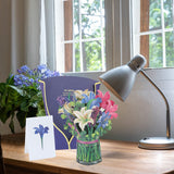 13 x Brand New Paper Pop Up Cards, Lilies and Lupins, 12 Inch Life Size Flower Bouquet Birthday Gift Greeting Cards with Note Card and Envelope for Women Girls Wife Mother - RRP €122.46