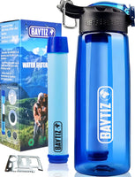 1 x RAW Customer Returns BAYTIZ Filter Bottle Activated Carbon Survival Straw - Portable Water Filter Bottle Travel Hiking Trek Camping Reusable Purifier Kit Plastic Compass Disaster Rain Bag - RRP €32.99