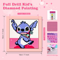 3 x Brand New NAIMOER Stitch Diamond Painting Kits for Kids with Frame, Framed Diamond Painting for Kids 6-12, 5D Diamond Art Cartoon Stitch Kids Mosaic, DIY Diamond Painting for Home Decor 8x8inch - RRP €57.6