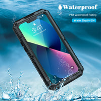 1 x RAW Customer Returns seacosmo iPhone 13 Waterproof Case, Military Standard Protective Case with Built-in Screen Protector Shockproof Metal Phone Case for iPhone 13, Black - RRP €27.99