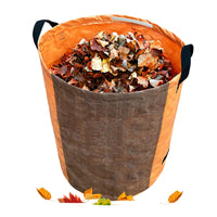 1 x RAW Customer Returns STARPYNG Garden Waste Bags-freestanding 4 handles, plant waste, compost - round format, freestanding and foldable - leaf bags garden bags ORANGE 210L  - RRP €9.06