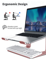 1 x RAW Customer Returns Soundance Laptop Stand, Aluminum Computer Riser, Ergonomic Laptop Stand for Desk, Metal Holder, Compatible with 10 to 15.6 inch Notebook Computers, Pink - RRP €28.99