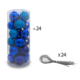 1 x Brand New Christmas Tree Balls - Christmas Decorations, Small Christmas Balls Diameter 6cm - Special Christmas Decorations - Christmas Decorations For Tree - 24 Blue Balls For Christmas Decorations - RRP €20.16