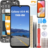 1 x RAW Customer Returns YHX-OU 6.6 Black with Frame LCD Display For Samsung Galaxy A14 4G SM-A145P SM-A145R SM-A145RZSUEUB LCD Display Touch Screen Replacement Screen Glass Assembly with Tools 1 Piece Screen Protector - RRP €33.19