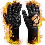 1 x RAW Customer Returns Reinalin 800 Degree Heat Resistant Oven Gloves for Kitchen and BBQ Gold  - RRP €17.3