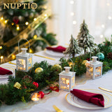 9 x Brand New NUPTIO Decorative Christmas Lanterns 6 Sets of White Metal Tealight Candles Interior Decorative Reindeer Lantern Mini Hanging Tealight Candles Wedding Party and Holiday - RRP €172.8