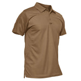 1 x RAW Customer Returns KEFITEVD Short Sleeve T-Shirt Men Summer Lightweight Breathable Running Shirt Gym Fitness Top Sports Polo Shirt Men with Button Placket Casual Leisure Shirt Brown 3XL - RRP €30.23