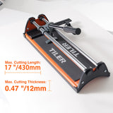 1 x RAW Customer Returns TILER 350mm Manual Tile Cutter, Professional Ceramic Tile Cutting Machine with Chrome Plated Solid Guide Rail, Carbide Cutting Wheel, Adjustable Fence Gauge, Non-Slip Feet 8103E-2 - RRP €35.28