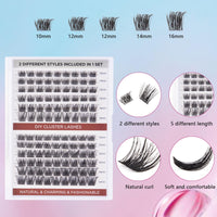 1 x Brand New Rechoo Eyelash Cluster Kit, 108pcs Cluster Eyelashes With Eyelash Glue Sealant and Remover, 30D 40D Long and Thick Individual Eyelash Mixed Length for Eyelash Extensions 10-16mm  - RRP €16.88