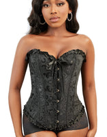 1 x RAW Customer Returns Ivy Shi Women s Full Breast Corsage Corset Top Gothic Vintage Corsages Bustier Corsette - Size 32 S , black - RRP €25.99