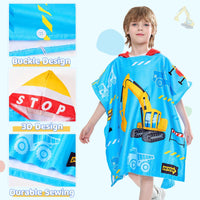 1 x RAW Customer Returns Children s Beach Towel - Hooded Towel, 70 x 70cm, Children s Hooded Towel, Poncho, Children s Poncho Towel, Beach Towel, Boys Hooded Towel, Children s Bathroom, Children s Tractor Bath Towel for Travel - RRP €17.14