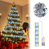 1 x Brand New Christmas ribbon LED fairy lights, 4M Christmas tree decoration ribbon with 40 LED Christmas fairy lights, shiny ribbon fairy lights for Christmas party, wedding, indoor Christmas tree decoration gifts blue  - RRP €20.4