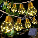 5 x RAW Customer Returns iShabao Solar Fairy Lights Outdoor 8M 160 LED, 16 Bulbs Solar Fairy Lights Garden 8 Modes Balcony Fairy Lights Solar Outdoor Waterproof IP65 for Tree, Patio, Yard, House, Wedding Decoration Warm White  - RRP €98.35