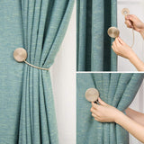 1 x RAW Customer Returns Lewondr Magnetic Curtain Tiebacks Clip-On Curtains 4 Pieces , Window Drape Holdbacks Decorative Hand Knitting with Strong Permanent Magnet for Home Office - Beige - RRP €26.54