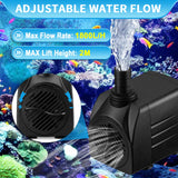 1 x RAW Customer Returns Mini water pump 25W 1800L H submersible pump pond pump fountain pump aquarium pump with 4 suction cups, maximum spray height 2M, 220V, 50HZ for pond fountain aquarium garden - RRP €19.0